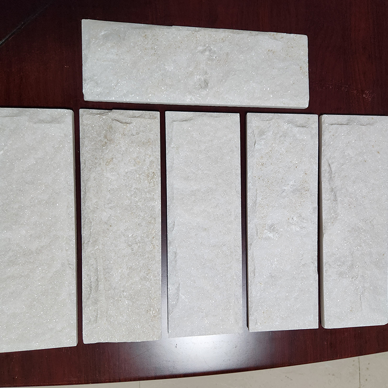 Pure White Quartz Split Face Mushroom Stone,Textured Natural Stone
