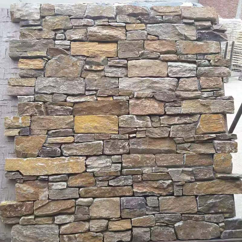 Rusty Quartzite Mesh & Cement Back | Rare Earth-Tone Stone Wall Tiles