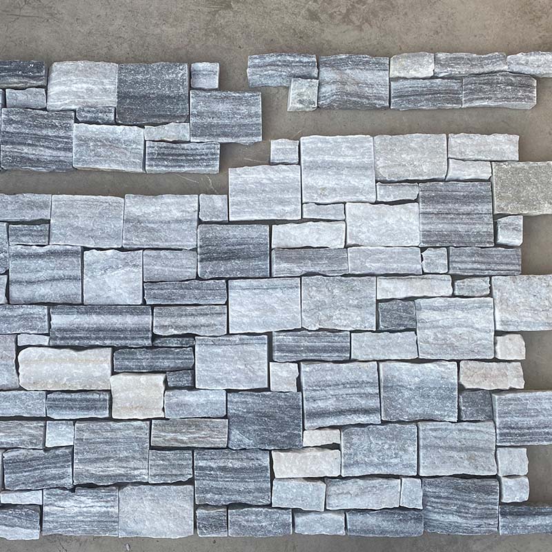 Alaska Grey Mesh & Cement Back | Sophisticated Stone Wall Tiles | Split Face