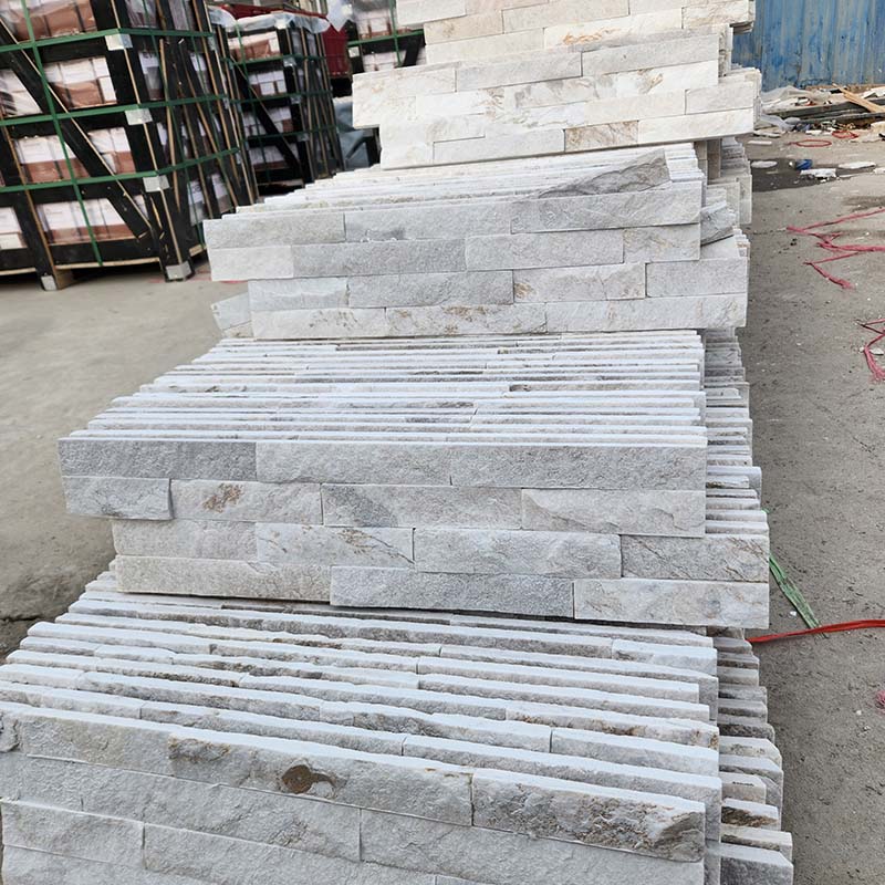 White Sandstone Golden Texture Wall Panel | Luxurious Natural Stone