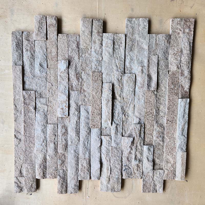 Cream Quartz Golden Texture Ledgestone | Luxurious Natural Stone Panels