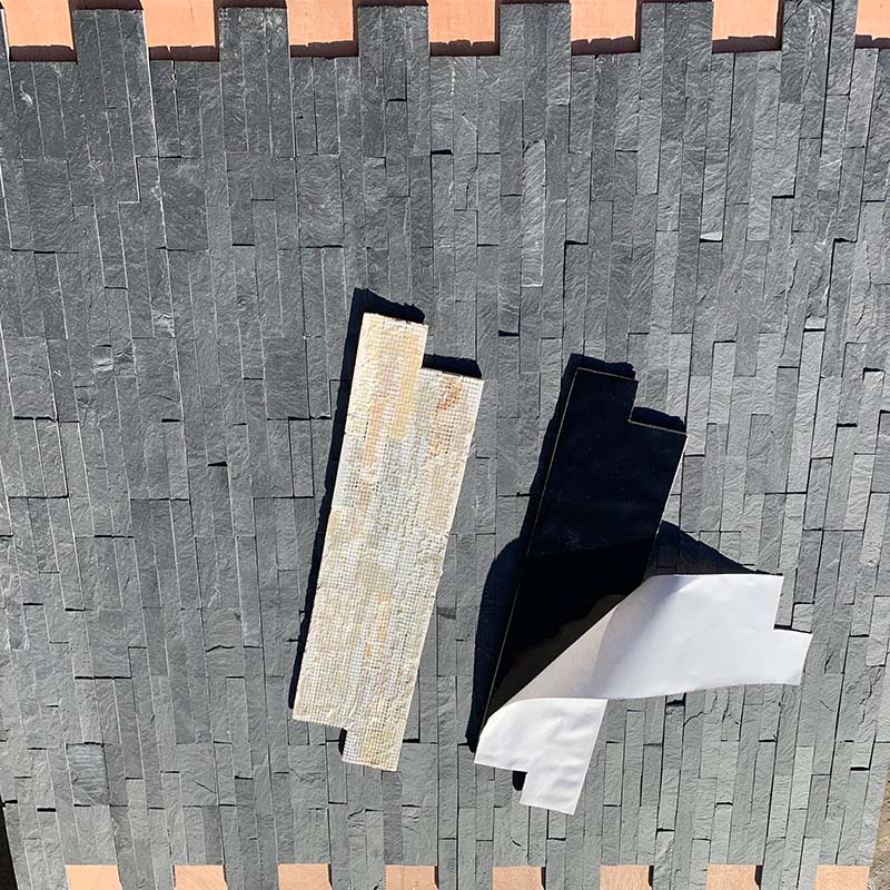 Black Slate Ledgestone Peel & Stick | Double Sided Adhesive Tape Stone Panels