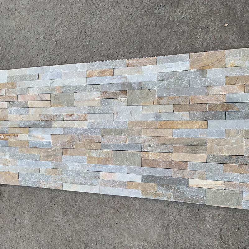 Beige Slate Ledgestone Peel & Stick | Double Sided Adhesive Tape Stone Panels