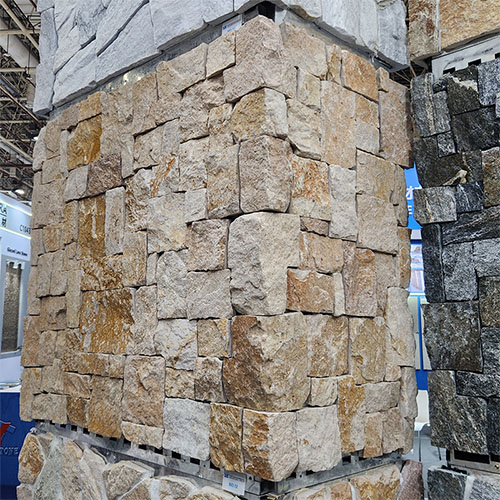 Yellow Sandstone Castle Stone | Warm Golden Ledgestone Wall Panels