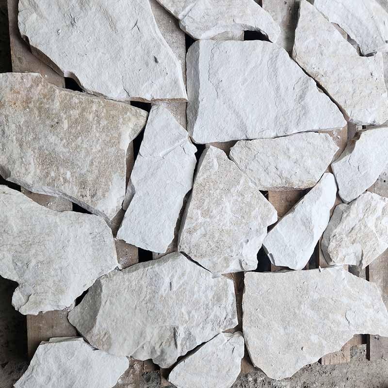 Gold-Veined White Jade Irregular Wall Stone | Luxury Natural Stone