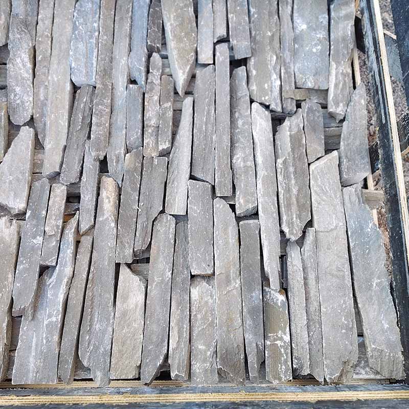 Grey Slate Long Stone Blocks | Linear Natural Stone Wall Cladding
